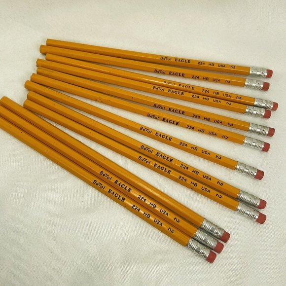12 Eagle Berol Pencils HB 224 #2 Unsharpened Wood Vintage Rainforest Free - Picture 1 of 6